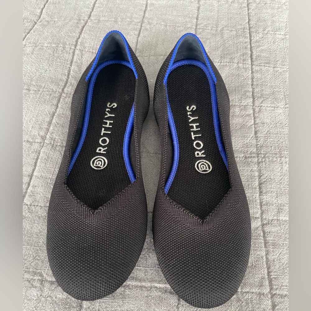 Rothy’s The Flat Round Toe Black Flats Women’s Size 7.5